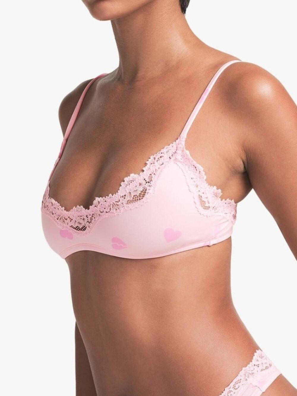 SKIMS Fits Everybody Lace Scoop Bralette - Heartbreaker - Size Large